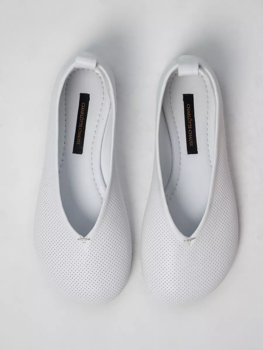 Балетки LOTTIER, белый перфорированный-CHARLOTTE CHAUSS 
