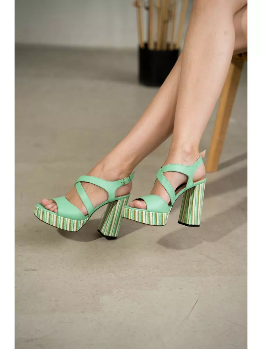 Босоножки FLEUR, светло-зеленый-CHARLOTTE CHAUSS 